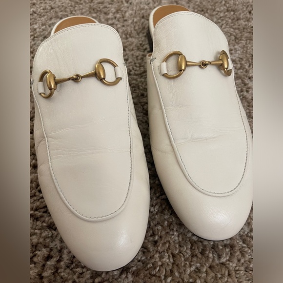 GUCCI Princetown Slipper Miles in White Leather - Size 37.5/7.5 - Picture 2 of 8